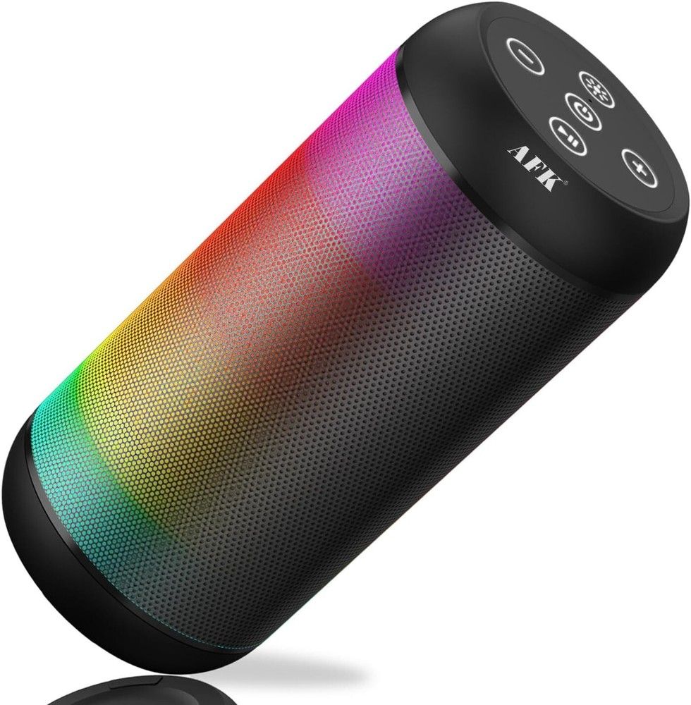 Portable Bluetooth Speaker with RGB Lights and Stereo Sound for Loud Bass