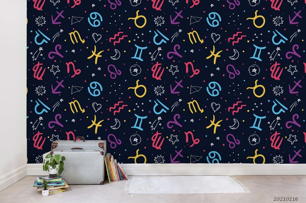 3D Space Constellation Symbol Pattern Wall Murals Wallpaper Murals Wall Sticker