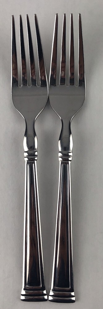 Lenox ESQUIRE Stainless 18/10 Flatware Salad Forks Set of 2 Glossy