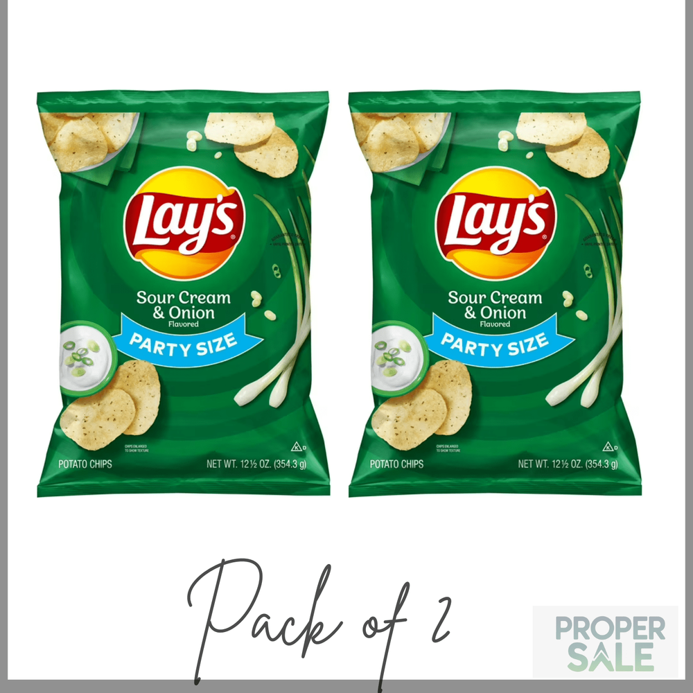 Lay's Sour Cream & Onion Potato Chips Party Size 12.5oz 2-Pack