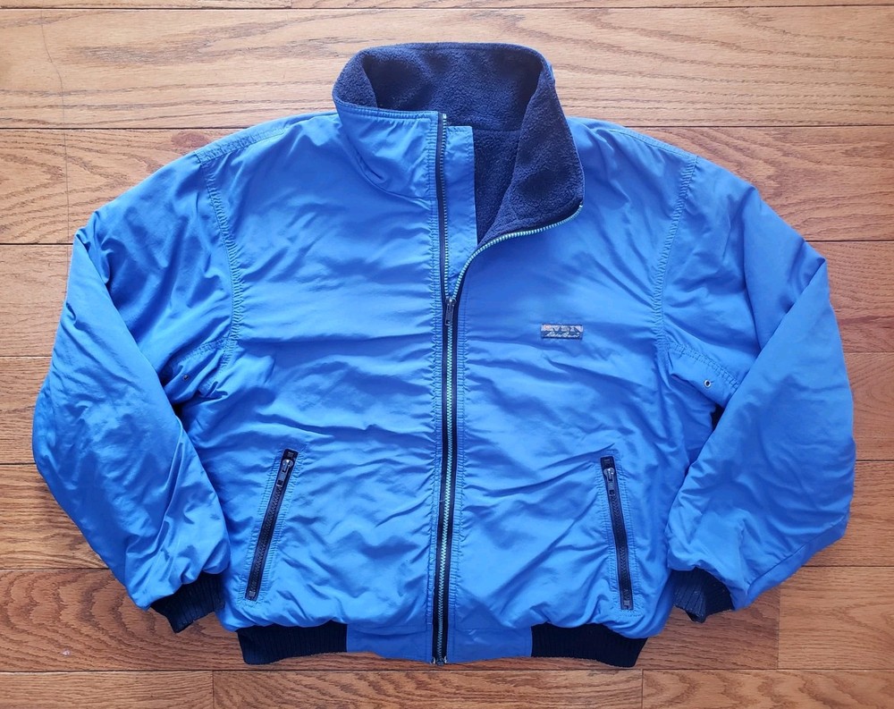 Vintage Eddie Bauer Jacket Adult Large Fleece Lined Parka Blue Full Zip