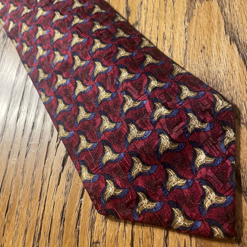 Vintage EUC J.Z. Richards For Nordstrom USA Hand Made Silk Tie Necktie Geometric