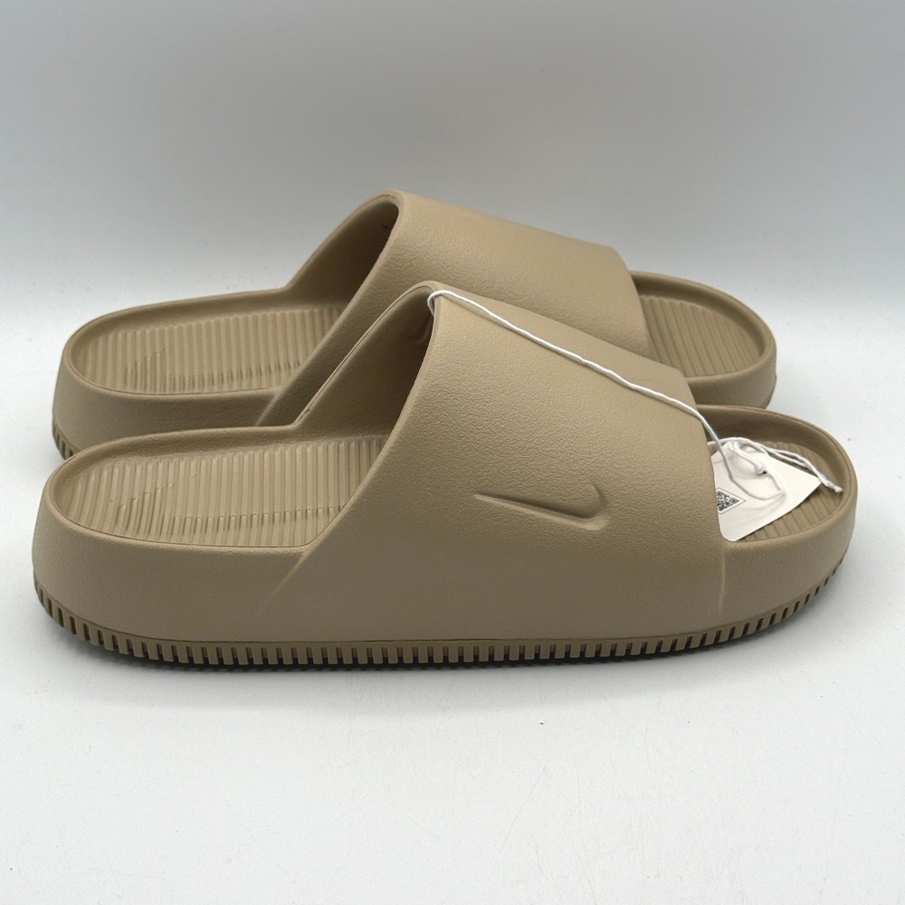 Nike Calm Slide Mens 8 Khaki Tan Foam Comfort Sandals FD4116-201