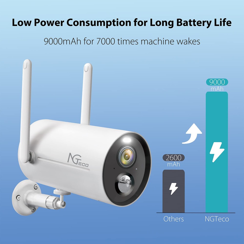 C5400 9000mAh HD 1080p Battery Camera with Spotlight Color Night Vision  