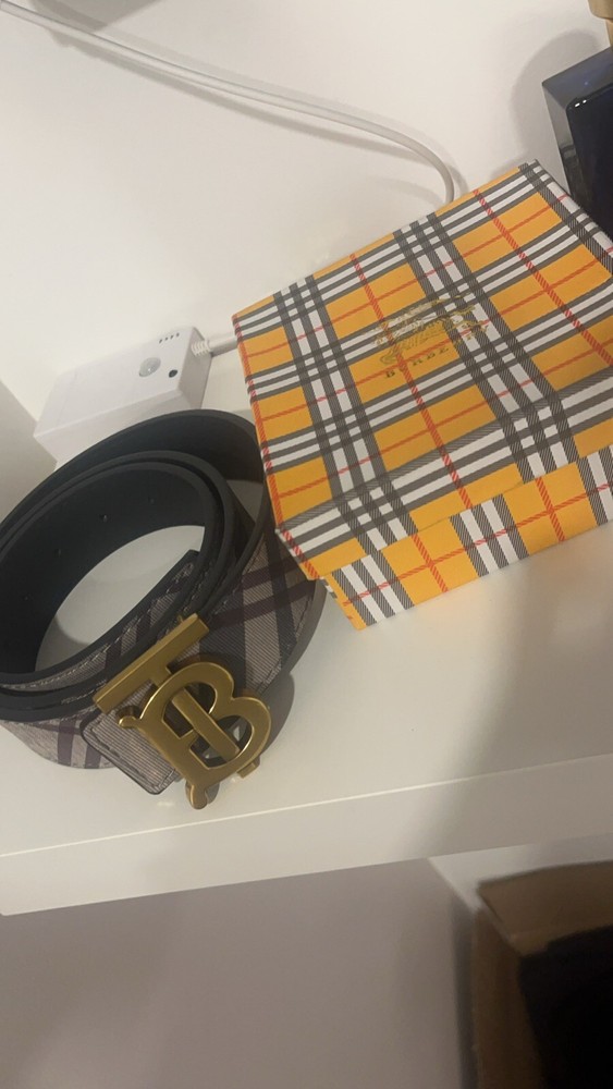 Burberry TB Black  Belt   For Men