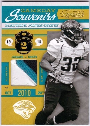 MAURICE JONES-DREW 2011 Timeless Treasures Game Day Prime Jersey Qtr 2 Card /25-image