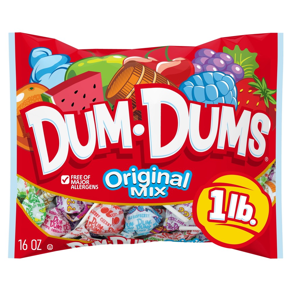 Dum Dums Original Assorted Flavors Lollipop Suckers 16oz Bag Party Candy