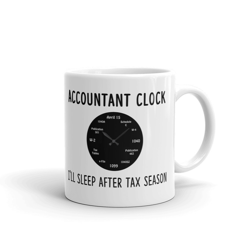 Accountant Clock Sleep After Season Coffee Tea Ceramic Mug Office Work Cup Gift