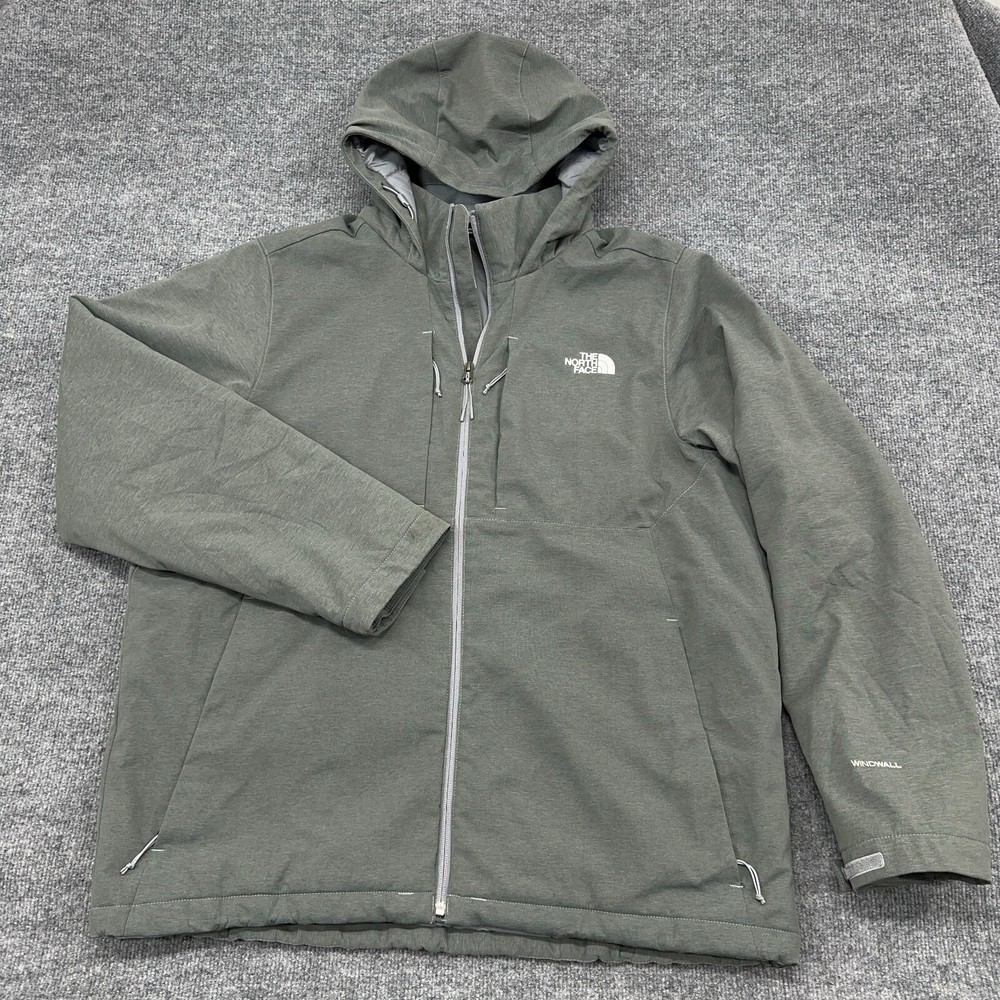 The North Face Jacket Mens XL Gray Apex Elevation Full Zip Hooded WindWall TNF
