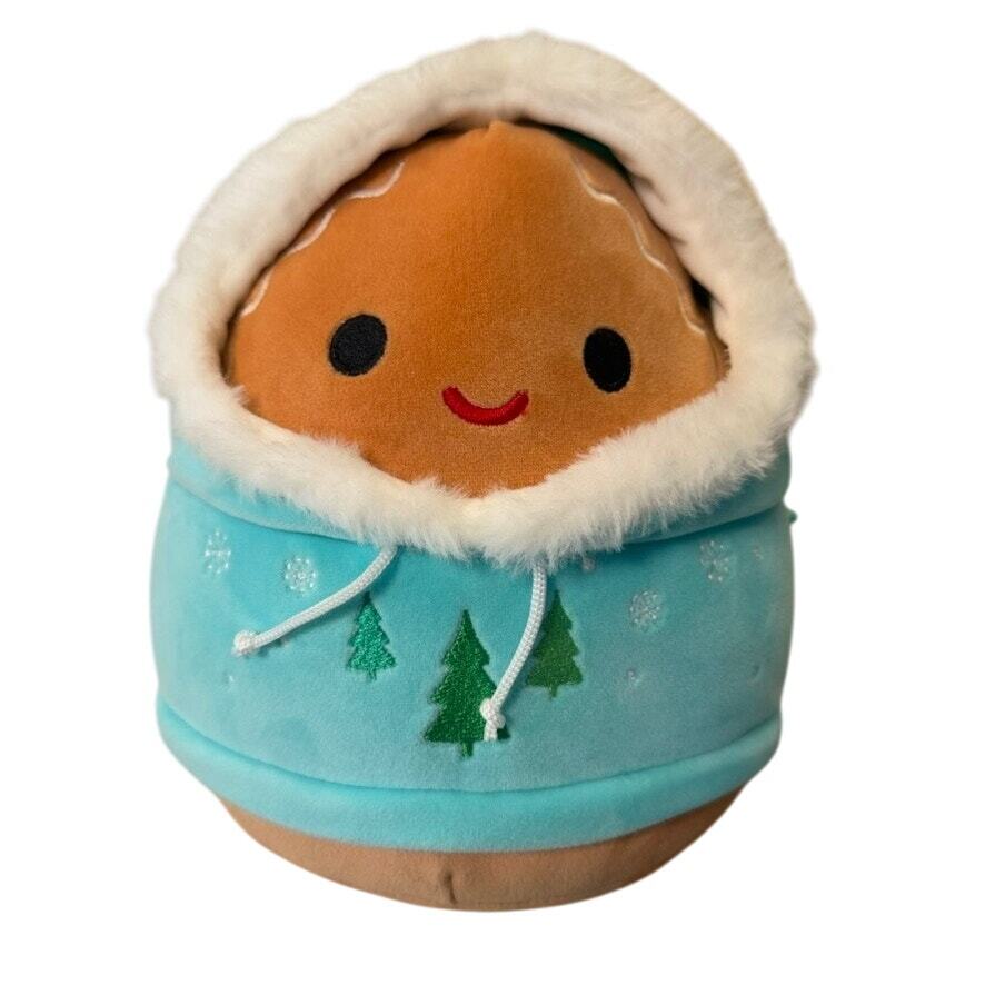 Squishmallow 8 inch Jordan Gingerbread in a Hoodie Christmas 2024 Plush