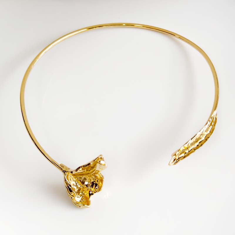 New Zara Leaf Statement Necklace Choker Gift Chic Women Party Vacation Jewelry