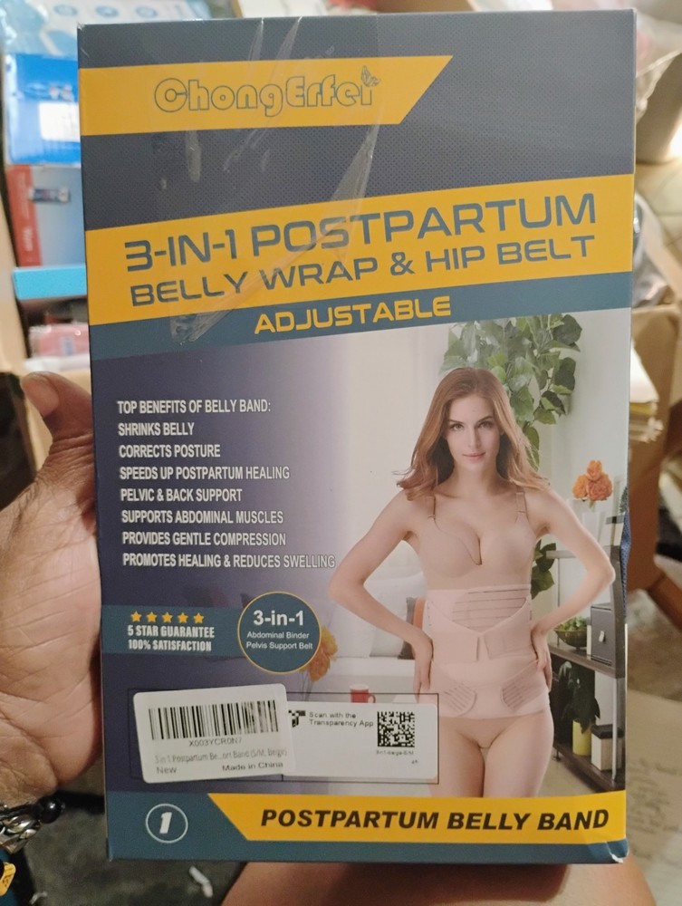 3-in-1 Adjustable Postpartum Belly Wrap with Hip Support Belt  