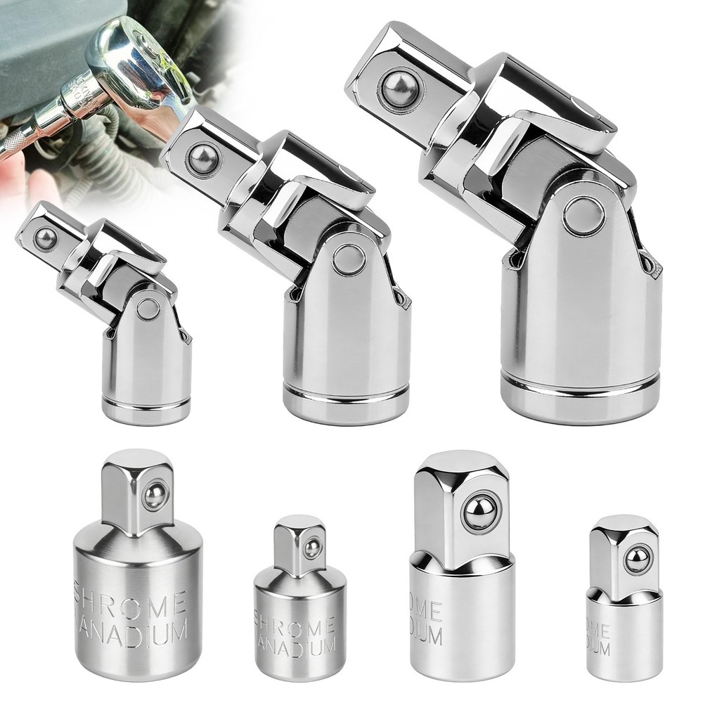 6PCS Impact Universal Joint Swivel Socket Adapter Set 1/4