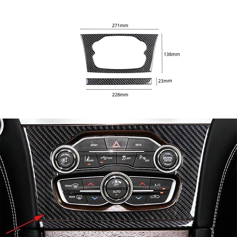 For Chrysler 300 Carbon Fiber Interior Climate Control Frame 2015-22 Cover Trim