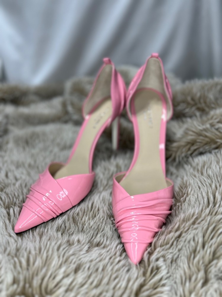 Grey Mer Liquid Pink Patent Leather Heels Size 40 US 9 Boxed Pumps