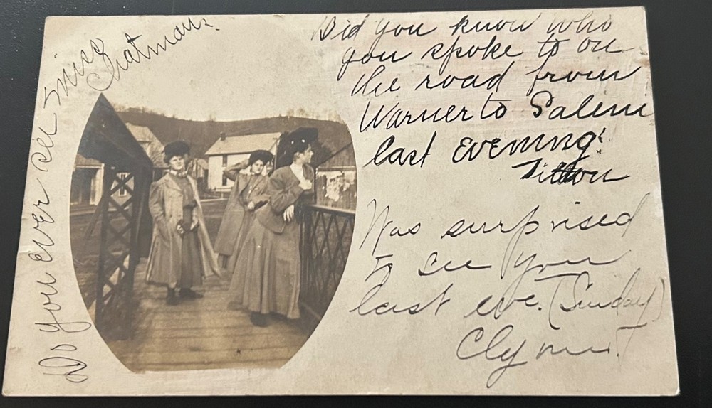 Friends Dress For Church, Marietta, Ohio Real Photo Postcard 1908 Stamp