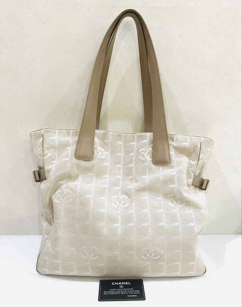 Chanel Travel Line GM Tote Bag Black Nylon Jacquard Luxury Handbag