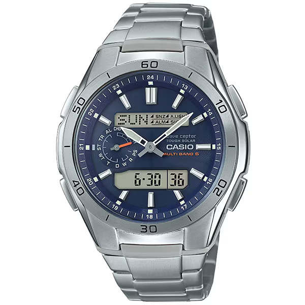 Casio WVA-M650TD-2A2JF Wave Ceptor Solar Radio Watch Titanium Blue Dial Japan