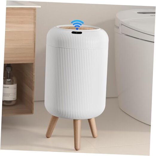 Motion Sensor Bathroom Trash Can with Lid, 3 Gallon / 11L White Automatic
