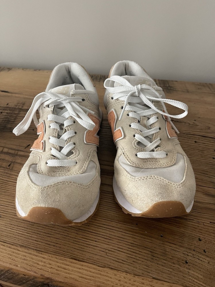 New Balance Womens 574 Core White Running & Training Shoes 6.5