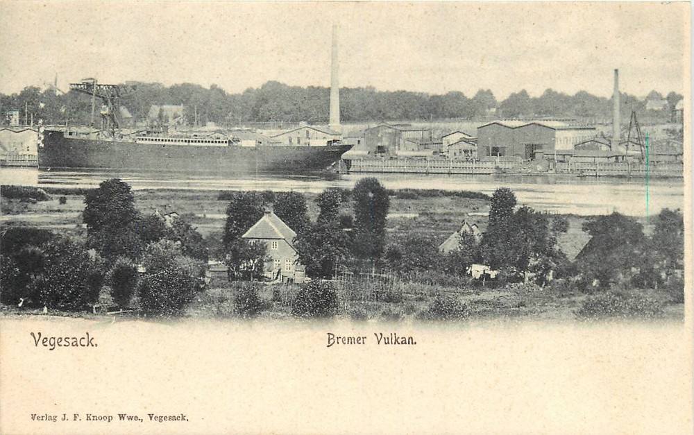 c1905 Bremen Germany Vegesack Bremer Vulcan Shipyard Undivided Postcard 25-6303