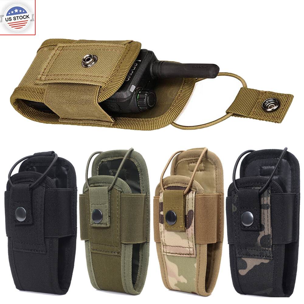 Outdoor Tactical Molle Radio Walkie Talkie Pouch Waist Bag Holder Pocket Holster