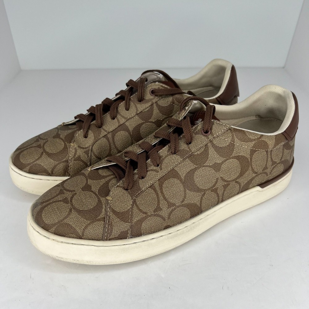 Coach Women's Brown Tan Lowline Canvas Sneakers Size 10.5 D