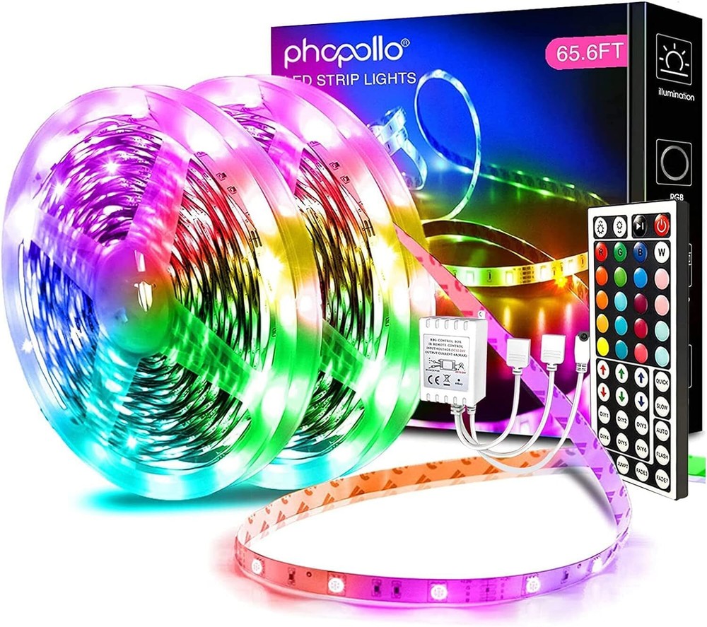 phopollo 65.6FT Led Lights for Bedroom, 5050 Color 65.6FT, Multicolor