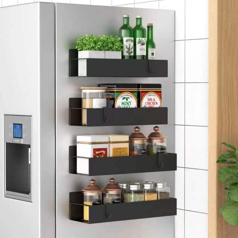 4-Piece Magnetic Spice Rack for Fridge Storage & Organization