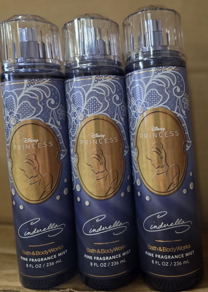 CINDERELLA DISNEY PRINCESS LOT OF 3 FRAGRANCE MIST SPRAYS BATH AND BODY WORKS