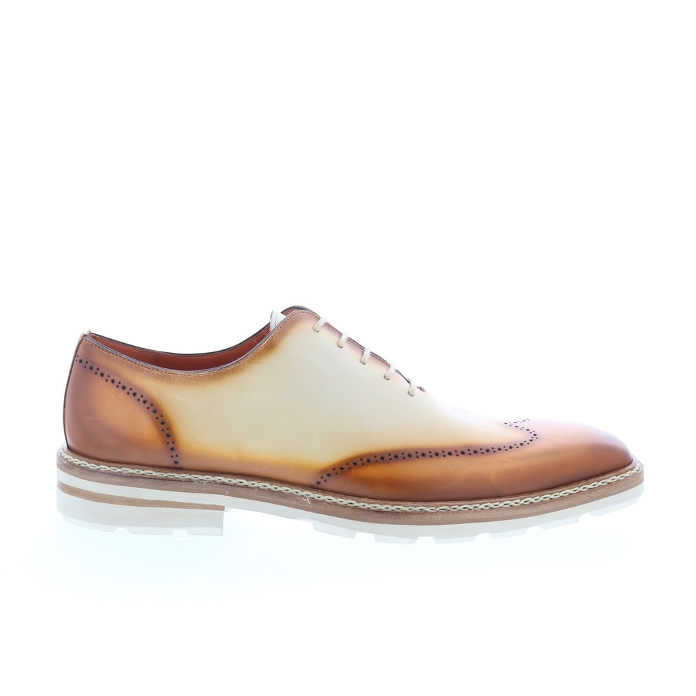 Mezlan Mez7 Mens Brown Leather Oxfords & Lace Ups Wingtip & Brogue Shoes 10