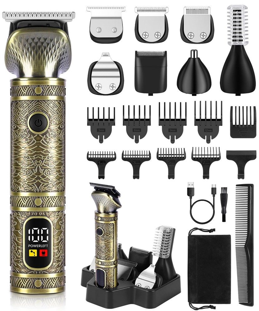 Professional Zero-Gapped T-Blade Beard Trimmer for Men - Cordless Hair Clipper
