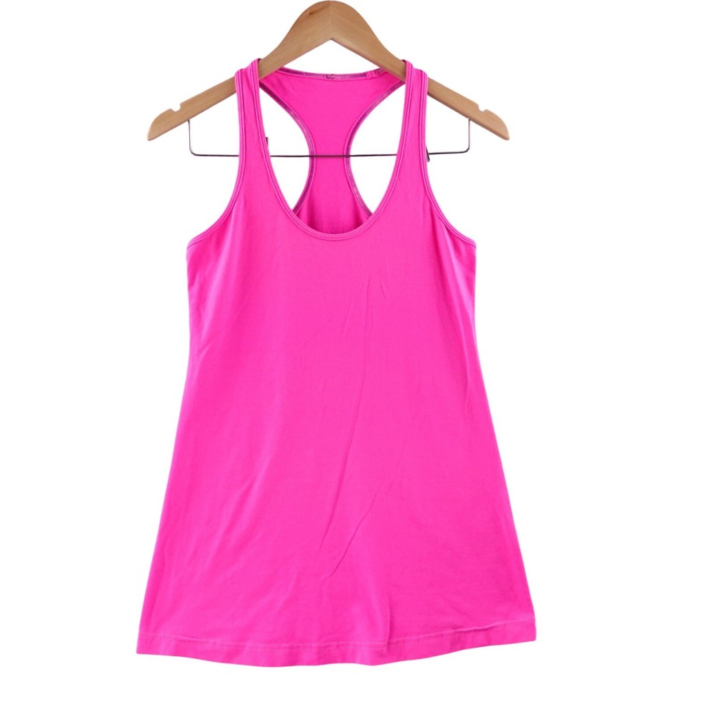 Lululemon Hot Pink Racerback Tank Top Athletic Workout Yoga Fitness Women's 2