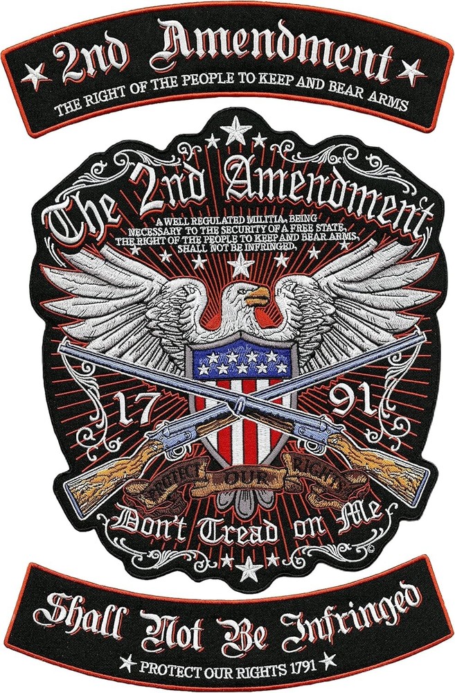 Premium 2nd Amendment Eagle Rocker Patch Set - 12