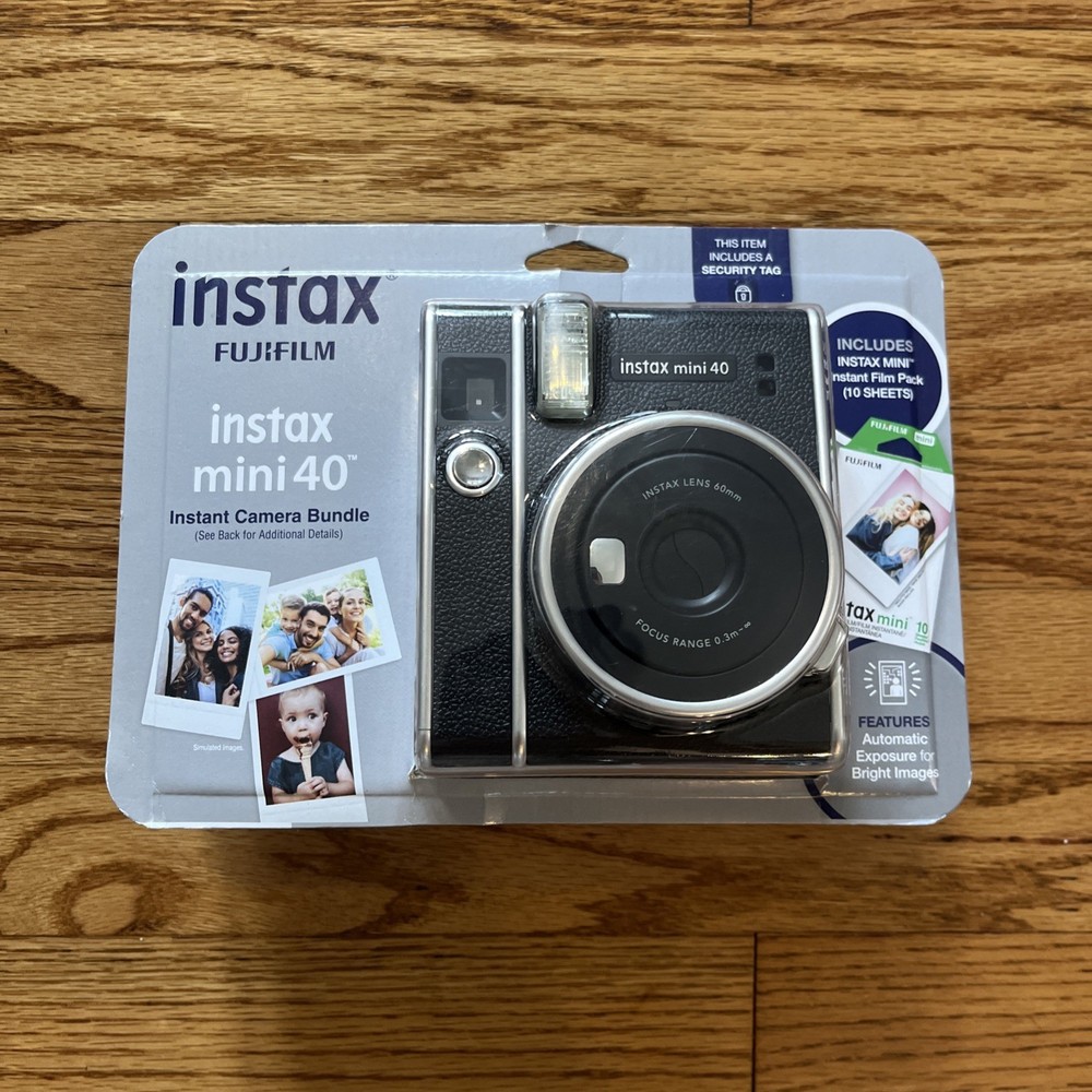 Fujifilm Instax Mini 40 Instant Camera Bundle in Black with Film