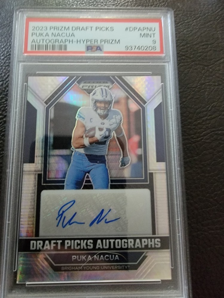 Puka Nacua 2023 Prizm Draft Picks Autograph Hyper Prizm SP DPA-PNU RC PSA 9!!