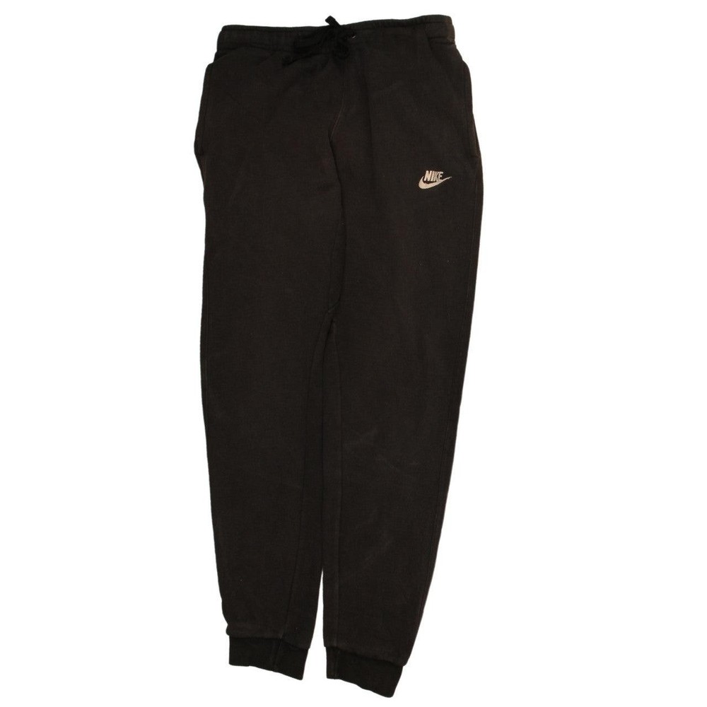 Nike Mens Joggers Black Fleece Tapered Sweatpants Embroidered Swoosh Logo S