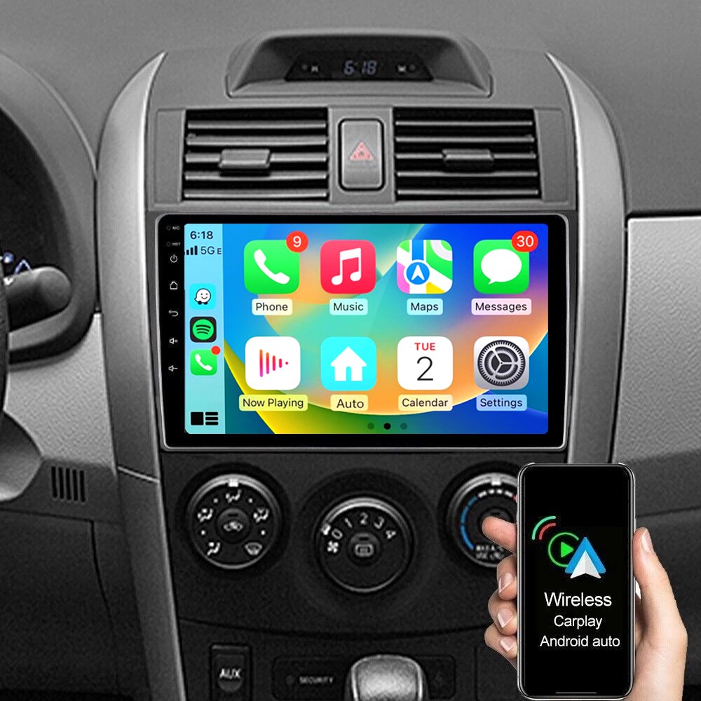 FOR TOYOTA COROLLA 2009-2013 Apple Carplay Car Stereo Radio Android 13 GPS Navi