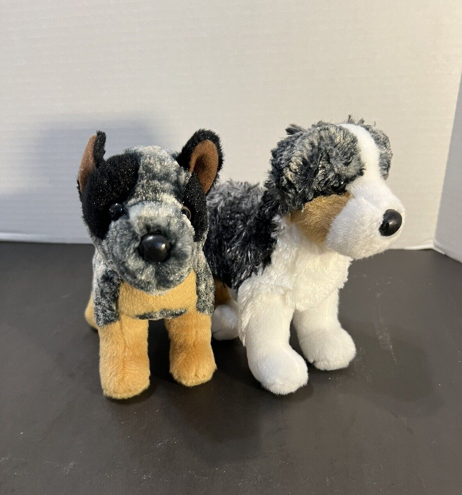 Douglas Plush Australian Shepherd 4019 & Clanger Australian Cattle Dog 4021