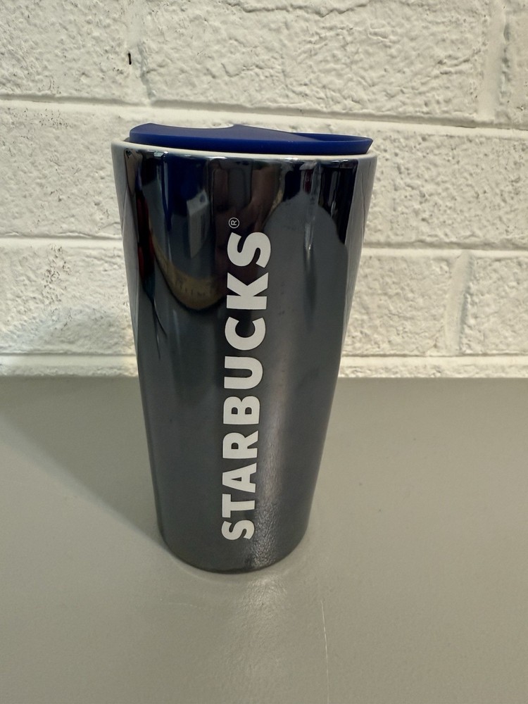 STARBUCKS Travel Mug 2023 Blue Night Tumbler Shiny Letters 12oz!