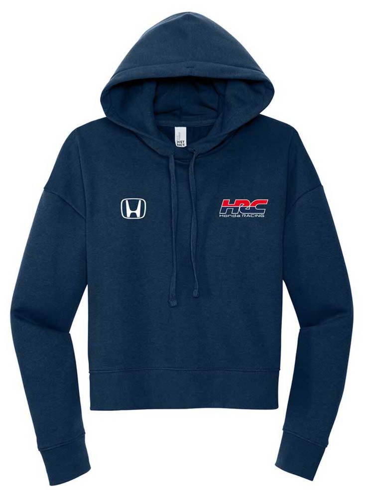 HRC Honda Racing Ladies Crop Hoodie Navy
