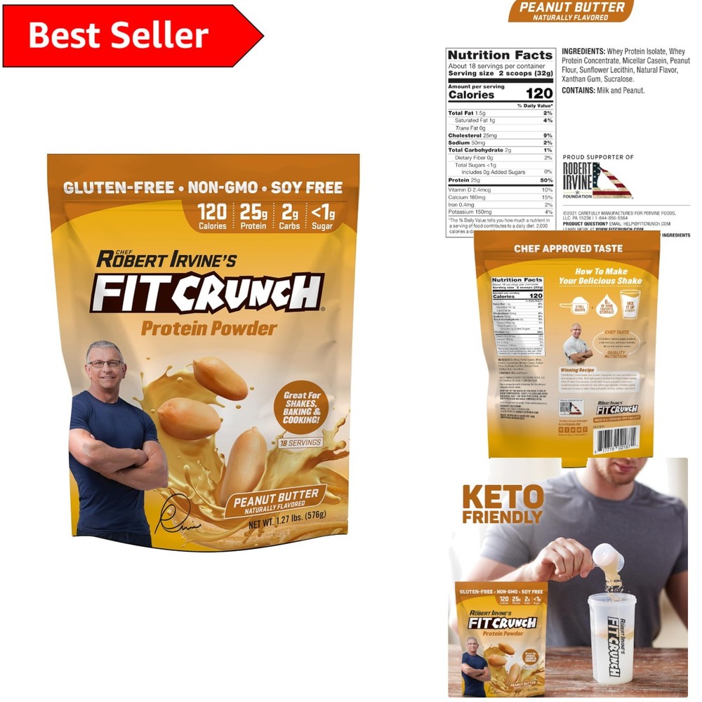 Delicious Peanut Butter Tri-Blend Protein Powder - Low Cal, High Protein, Keto