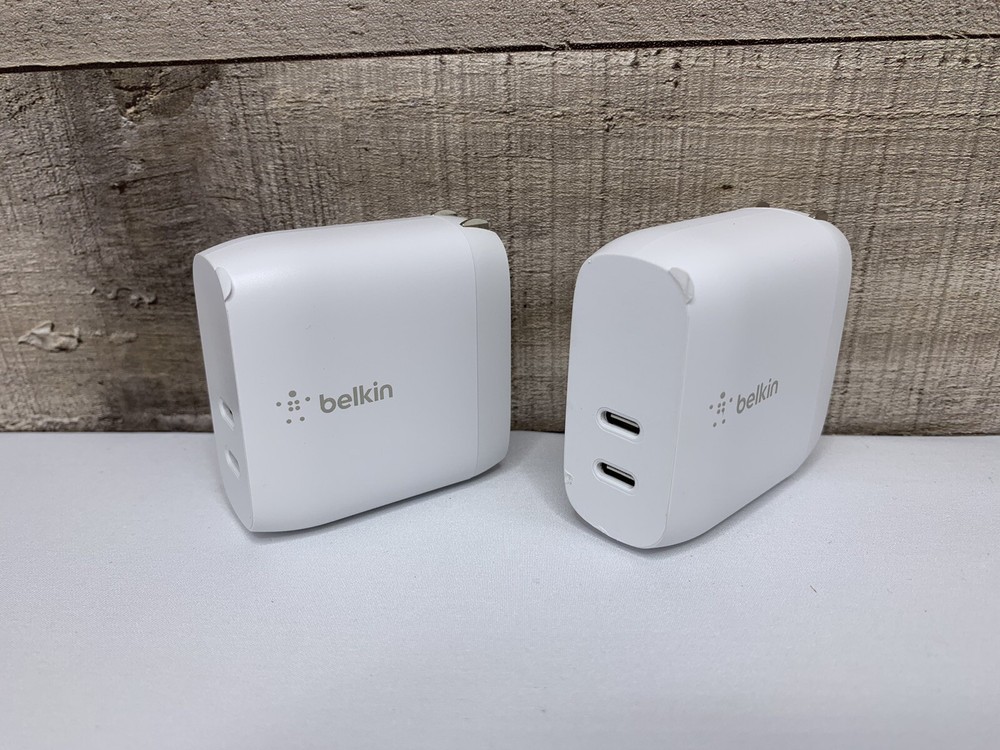Lot of 2 Belkin BoostCharge (20W) Dual USB-C with (40W) Stand Alone Wall Charger