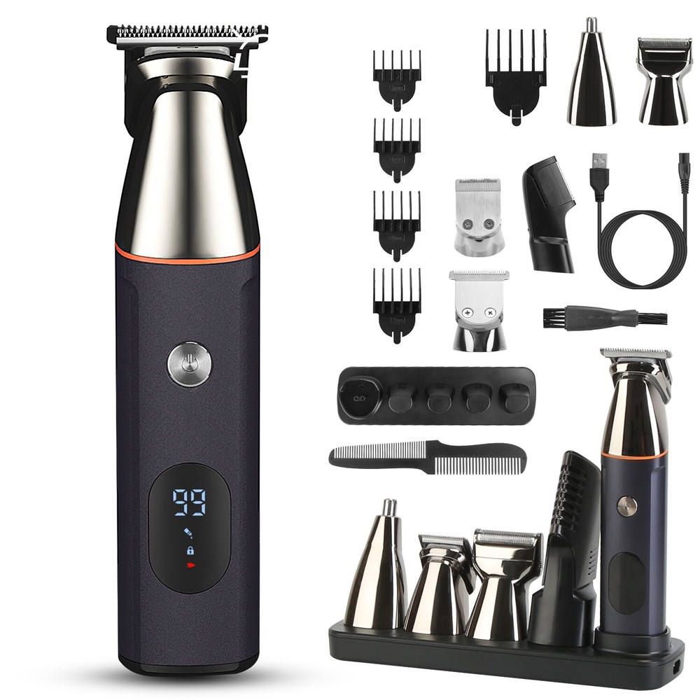 5-in-1 Men's Hair Clipper & Beard Trimmer Kit with Precision Blades