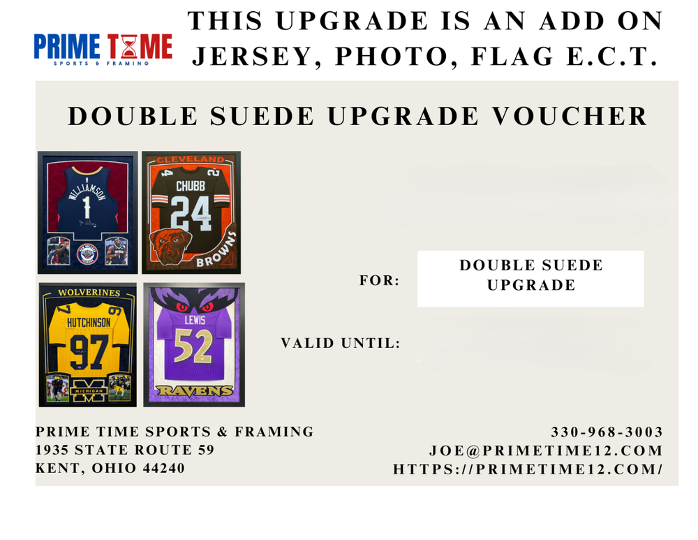 DOUBLE SUEDE  FRAMING SERVICE UPGRADE VOUCHER-image