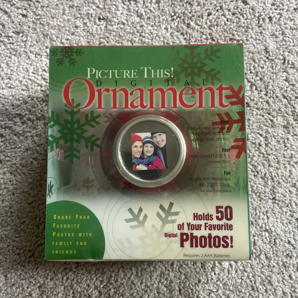 Picture This Digital Christmas Ornament Holds 50 Photos New In Box