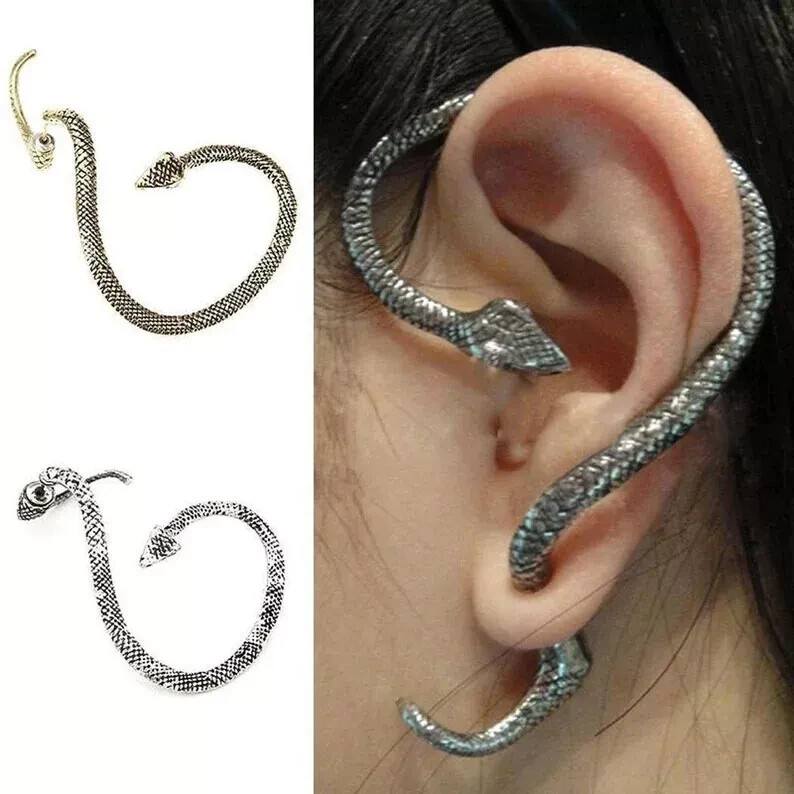 Copper Silver Plated Snake Wrap Ear Cuff Gothic Punk Style Stud Wind Fashion