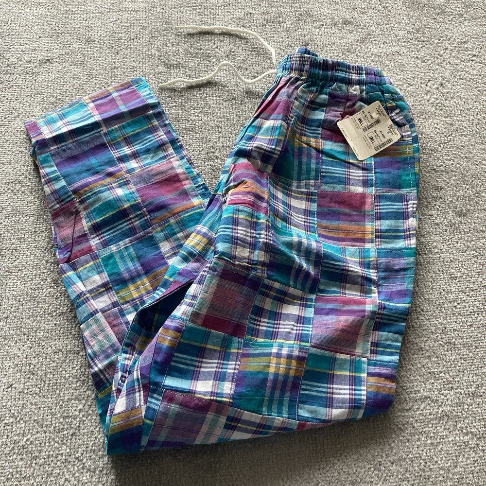 Jos A Bank Pajama Pants Womens Small Vintage USA Quilted Cotton New Drawstring