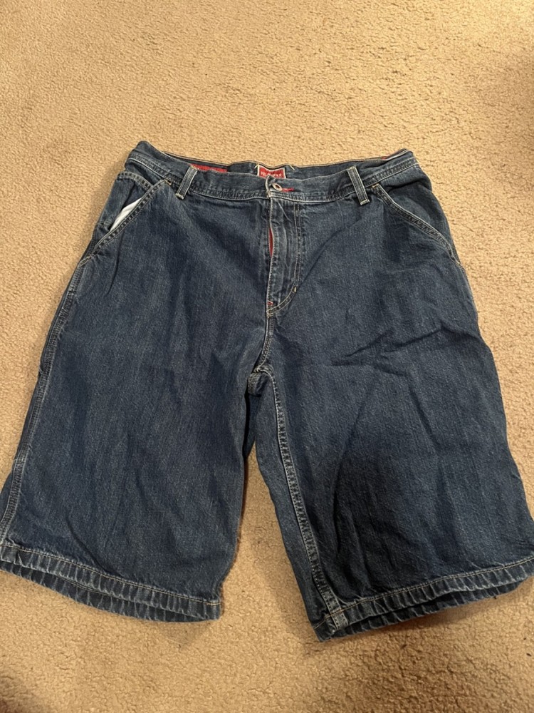 Vintage Tommy Hilfiger Denim Jean Shorts Jorts 32 Y2K Carpenter Fit