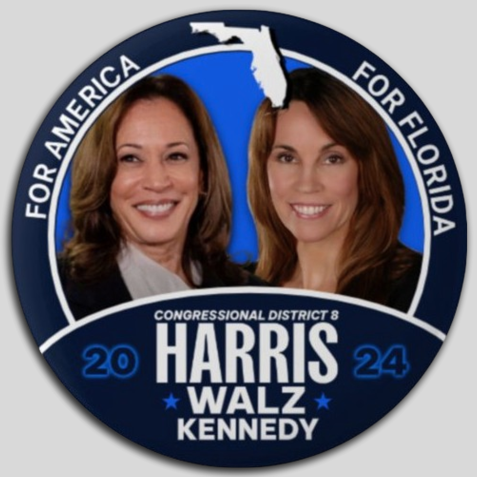Kamala Harris Sandy Kennedy Congress Pin Button Jugate Florida Democrat Presiden